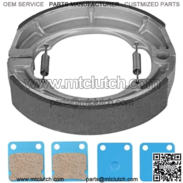 Front and Rear Brake Shoes Pads for 2002-2007 Suzuki Eiger 400 LTA400 2x4 Auto/LTF400 2x4 Manual/LTA400F 4x4 Auto/LTA400F 4x4 Manual, Replace MC0380