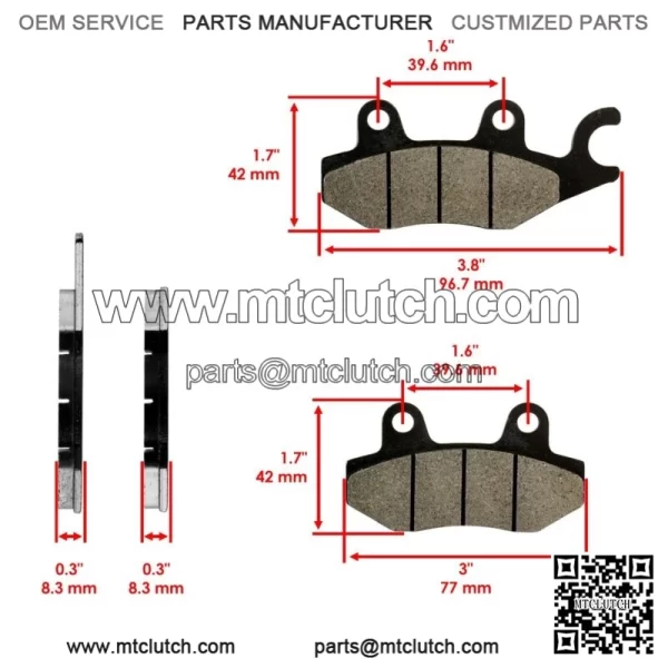 Front Brake Pads & Rear Shoes for Kawasaki KLF400 Bayou 400 4X4 1993-1999 - Image 3