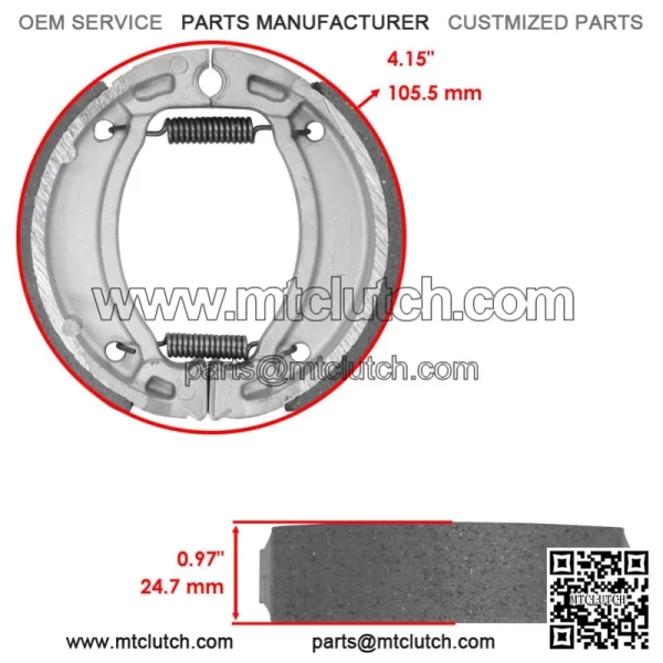 Front Brake Shoes for Yamaha Blaster 200 YFS200 1997 1998 1999 2000 2001 2002 (For: Yamaha YFS200) - Image 2