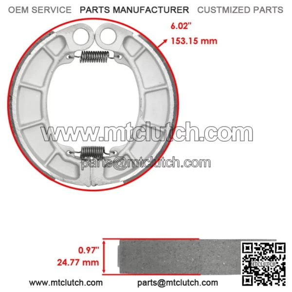 Rear Brake Shoes for Honda TRX420FPM TRX420TE TRX420TM Fourtrax Rancher 2007-18 (For: Honda) - Image 2