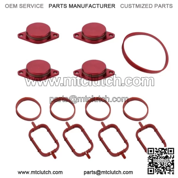 BMW Diesel Engine Vortex Swirl Flap Repair Kit 33MM 4PCS with Leather Ring #Red