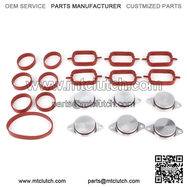 BMW Diesel Engine Vortex Swirl Flap Repair Kit 22MM 6PCS with Leather Ring #Silver