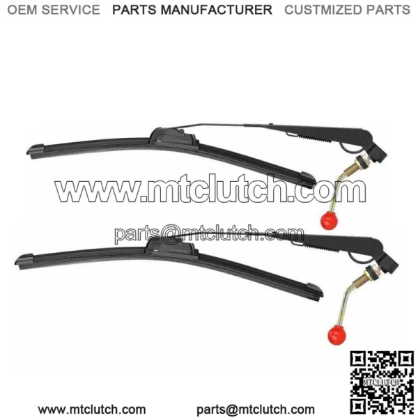2PCS Manual Hand Operated Windshield Wiper Universal for Polaris RZR XP Can Am For: More than one vehicle