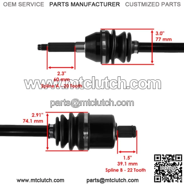 Front Right And Left CV Joint Axles for Polaris Sportsman 800 Touring EFI 08 09 For: Polaris Sportsman 800 - Image 3