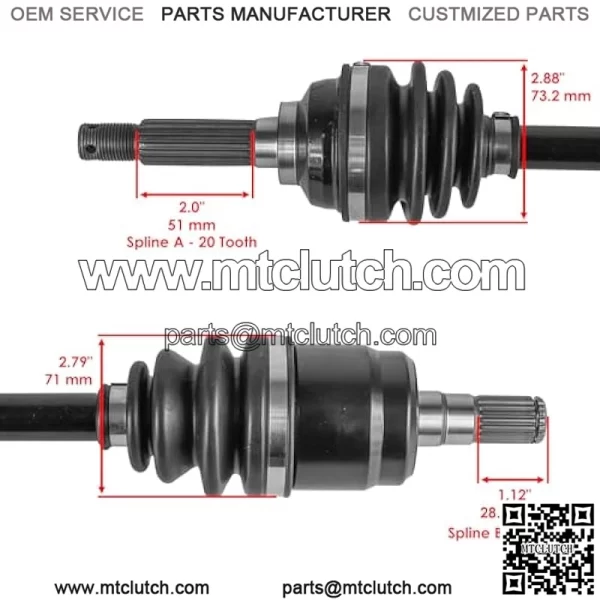 Left And Right CV Axles Compatible with Suzuki Eiger Auto 4x4 LT-A400FC 2005 2006 2007 / Eiger 4x4 LT-F400F 2005 2006 2007 - Image 3