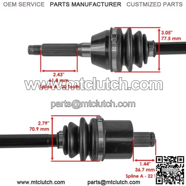 Front CV Joint Axle For Polaris Sportsman SP 570 Touring 2018-2019 ATV  For: Polaris Sportsman 570 - Image 3