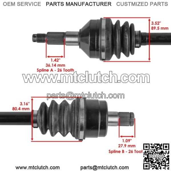 Front Right CV Axle For Kawasaki Teryx 800 KRF800 LE 2014-2021 For: More than one vehicle - Image 3