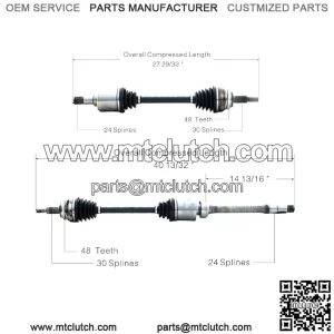 For Toyota Sienna FWD 2004-2009 Pair of Front CV Axle Shaft Assies Set (For: Toyota)