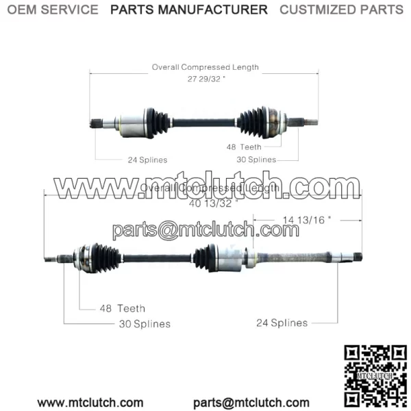 For Toyota Sienna FWD 2004-2009 Pair of Front CV Axle Shaft Assies Set (For: Toyota)