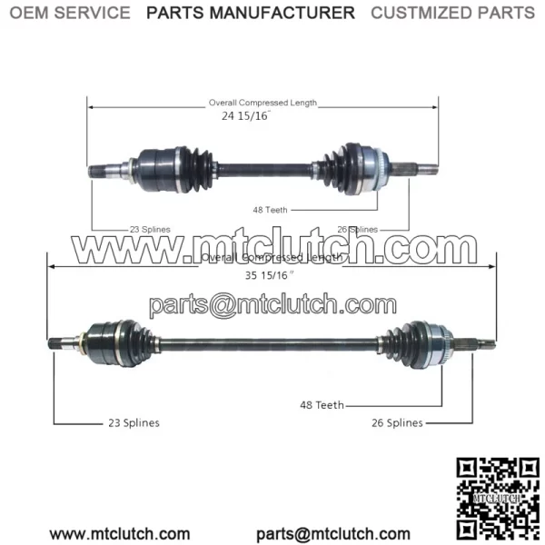 Pair Set of 2 Front CV Axle Shafts For Corolla S LE CE Automatic FWD (For: Toyota)