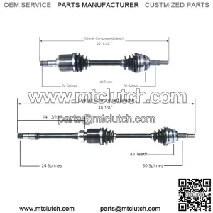 For Toyota Camry Highlander Lexus RX350 Pair of Front CV Axle Shafts Set (For: Toyota)