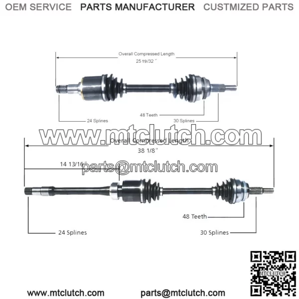 For Toyota Camry Highlander Lexus RX350 Pair of Front CV Axle Shafts Set (For: Toyota)