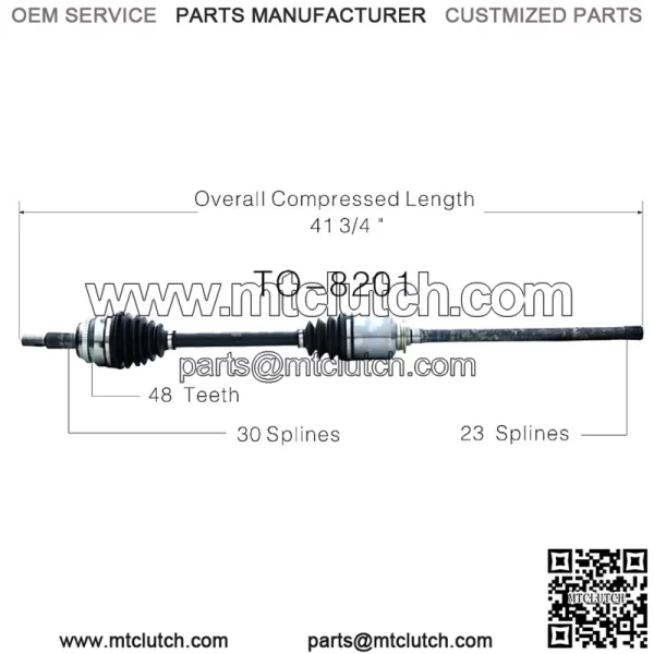 Front Passenger Right CV Axle Shaft TO-8201 (For: Toyota)