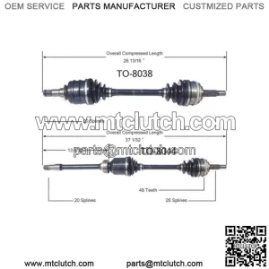 Fits Toyota Camry Solara 2X CV Axle Shaft Front Left Front Right (For: Toyota)