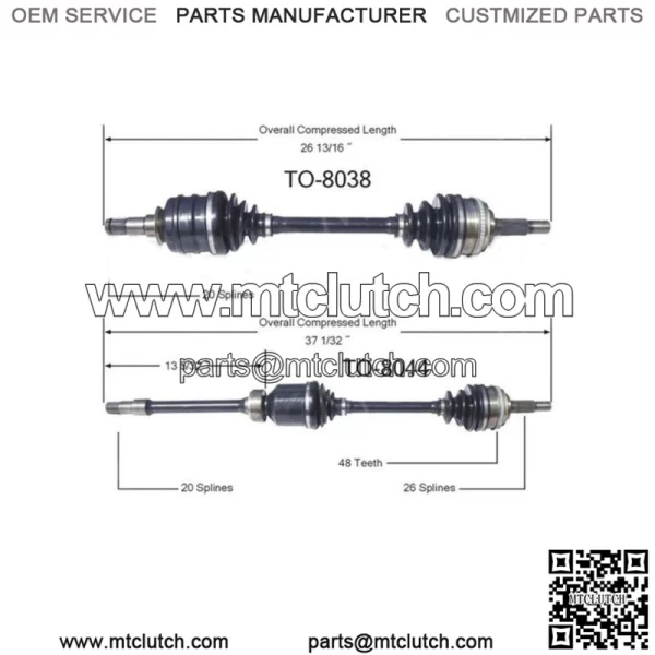 Fits Toyota Camry Solara 2X CV Axle Shaft Front Left Front Right (For: Toyota)