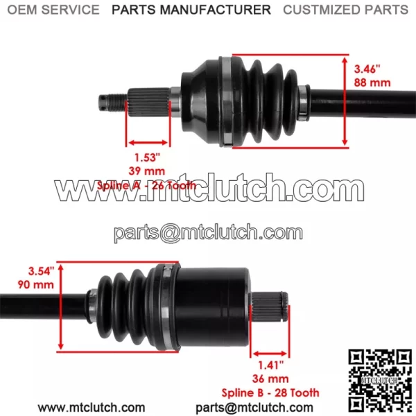 for Yamaha 5TE-F518F-00-00 5UH-2518F-00-00 5UH-2510F-00-00 Front CV Joint Axle - Image 2