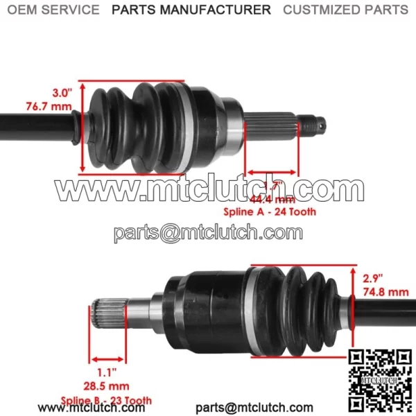 Front Left and Right CV Joint Axle Shaft fits Honda Pioneer 700 SXS700 2014-2022 - Image 3