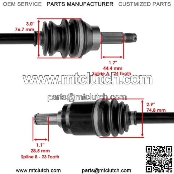 Front Left and Right CV Joint Axle Shaft fits Honda Pioneer 700 SXS700 2014-2022 - Image 5