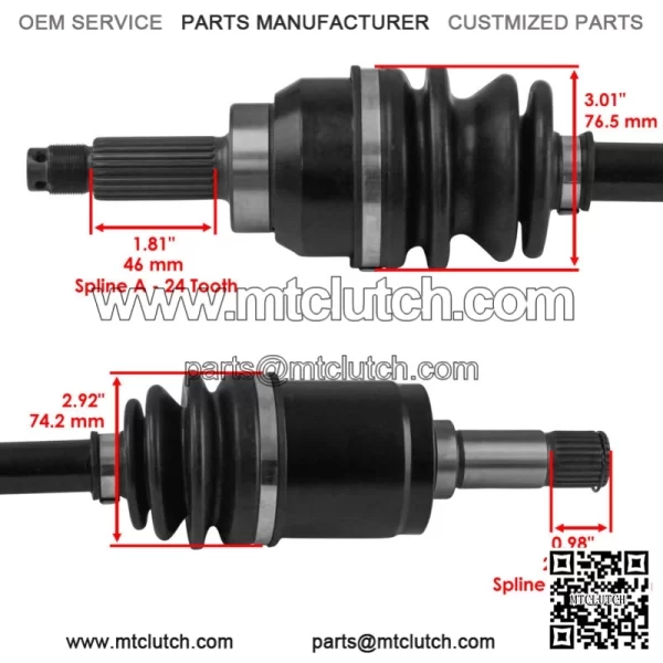 Front Left & Right Axles for Honda Pioneer 500 44350-HL5-A41 / 44250-HL5-A41 - Image 5