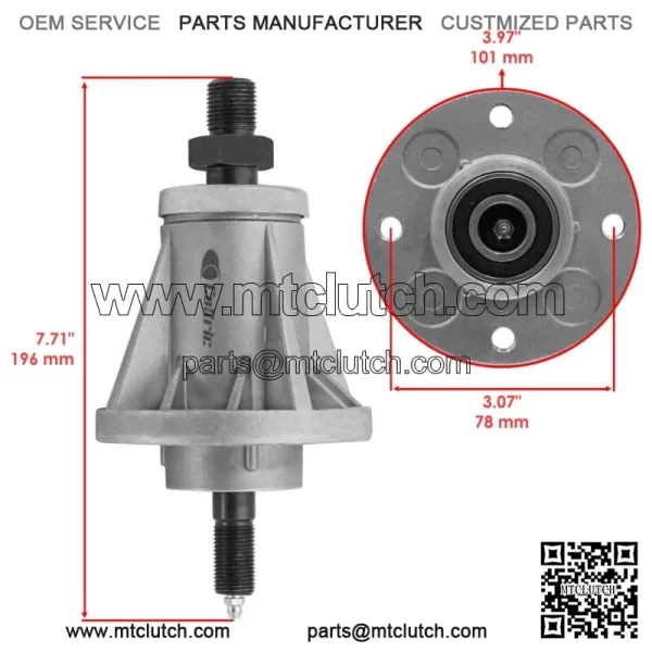 Deck Spindle & Pulley for Toro 05-36MR03 05-36MR04 36" / 05-37SC01 05-37SC02 37" - Image 2