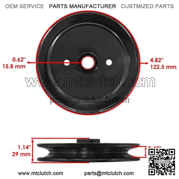 Deck Spindle & Pulley for Toro 05-36MR03 05-36MR04 36" / 05-37SC01 05-37SC02 37" - Image 3