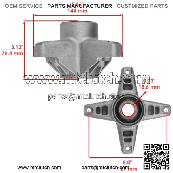 42" Deck Spindle & Pulley for Cub Cadet LT1018 13AB11CG710 13AX11CG710 618-3129 - Image 2