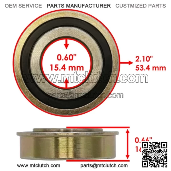539112660 Front Wheel Fork Flanged Bearings for Jonsered for Poulan Pro Dixon - Image 2