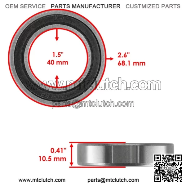 6008-2RDQE6 6008-2RS 60082RS Rubber Sealed Ball Bearing 40x68x15 mm - Image 2