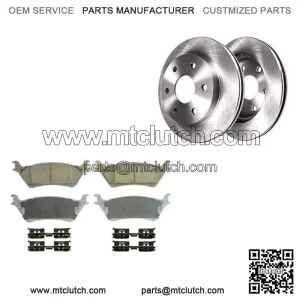 For 2012 2013-2020 Ford F-150 6 Lug 348mm Rear Disc Rotors + Ceramic Brake Pads (For: Ford F-150)