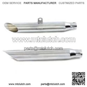 Chrome Slip-On Slash Cut Exhaust Mufflers Baffle Pipes 80-03 Harley Sportster XL (For: Harley-Davidson)