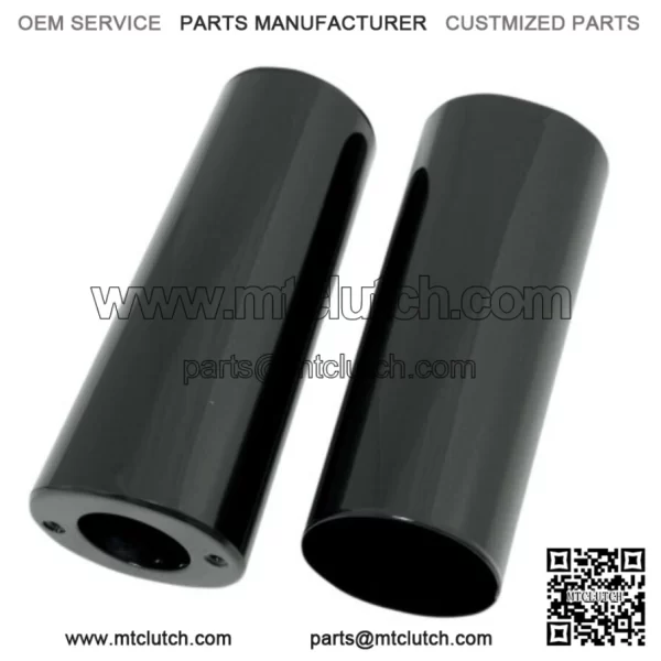 2 2 Over Black Fork Tube Slider Covers Cowbells Harley Touring Softail 80-17 (For: Harley-Davidson)