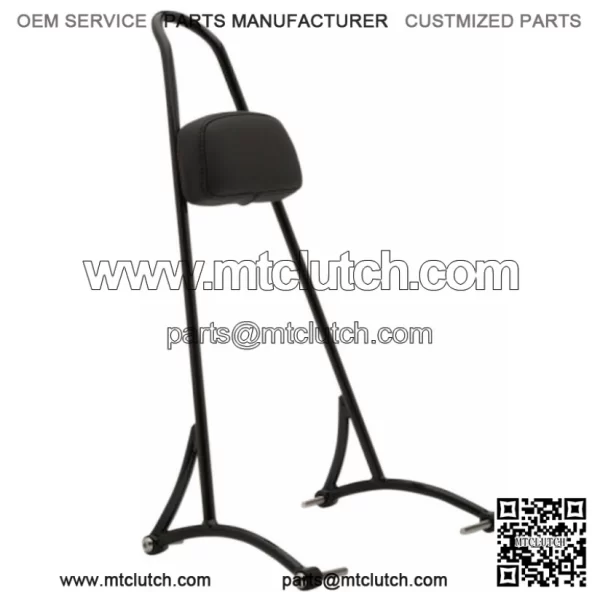 Black Tall 20" Tall Sissy Bar Backrest Pad One-Piece Harley Dyna 2006-2017 (For: Harley-Davidson)
