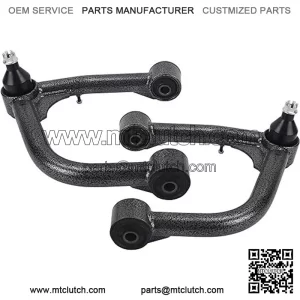 Black Front Upper Control Arms for 2007-2022 Tundra Sequoia, 2 PCS 2-4" Lift Black White Grain Tubular Front Suspension Control Arm Compatible with Tundra, Sequoia