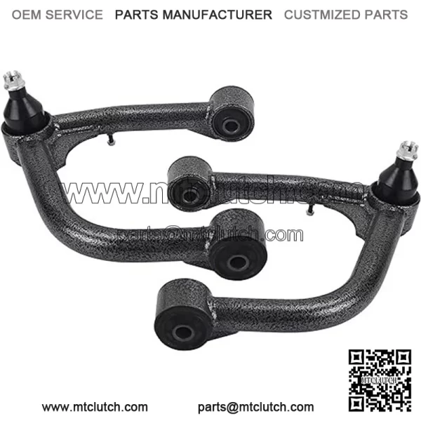 Black Front Upper Control Arms for 2007-2022 Tundra Sequoia, 2 PCS 2-4" Lift Black White Grain Tubular Front Suspension Control Arm Compatible with Tundra, Sequoia