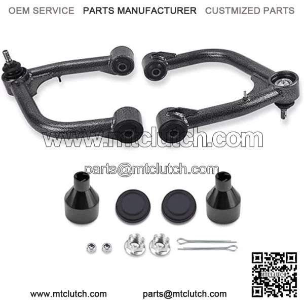 Black Front Upper Control Arms for 2007-2022 Tundra Sequoia, 2 PCS 2-4" Lift Black White Grain Tubular Front Suspension Control Arm Compatible with Tundra, Sequoia - Image 2