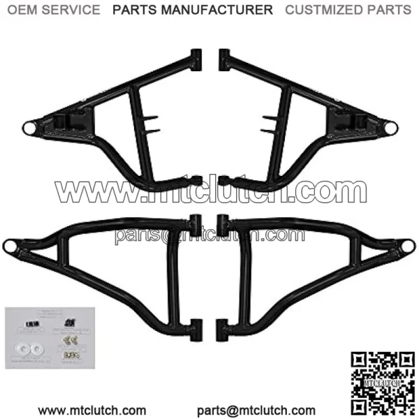 1.5" Front A-Arms for Polaris RZR S 1000 / S4 1000 (2017-2020) | Black | Fits up to 30" Tires | 1.25?? Tubing 25% larger Than Stock | Includes Standard Duty Preinstalled Ball Joints