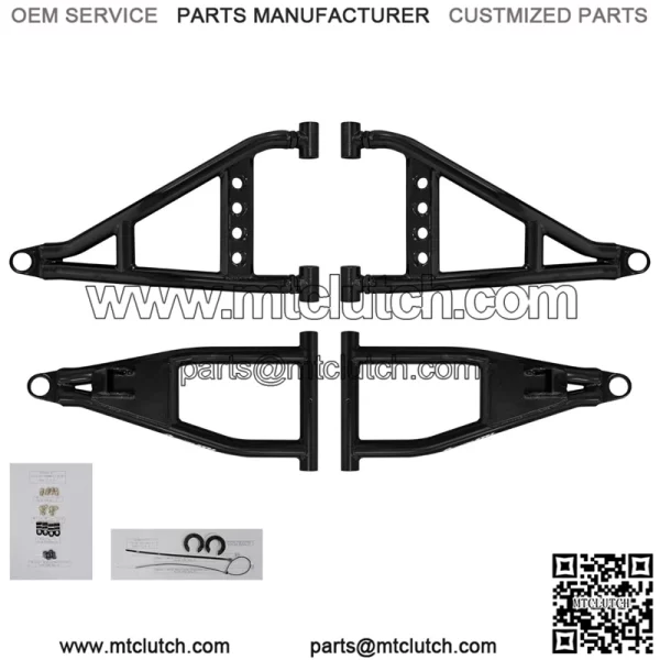 Heavy Duty High Clearance 1.5" Forward Offset A-Arms/Control Arm for Polaris Ranger Full Size XP 570 PRO-FIT Cab/Crew (2015-2016) - Black - Room for Larger Tires