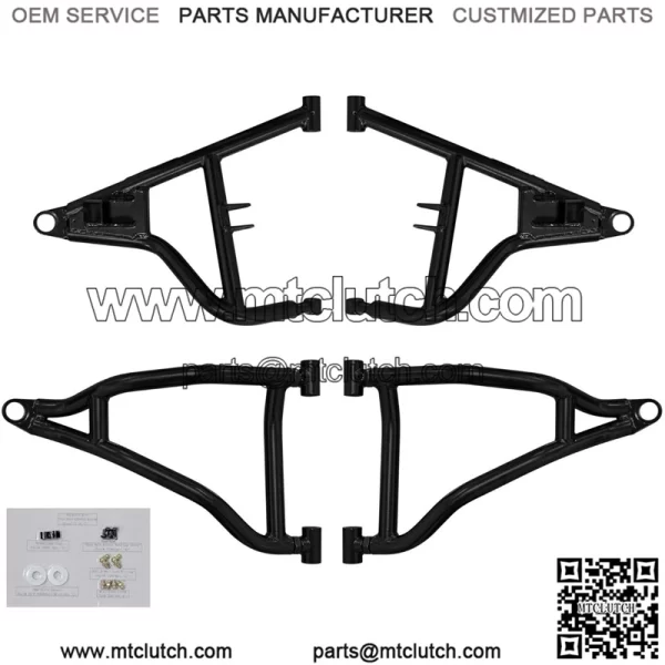 High Clearance A Arms for 2021+ Polaris RZR Trail S 900 / S 1000 | Fits Larger Tire Size | Black | 1.25?? Tubing 25% larger Than Stock