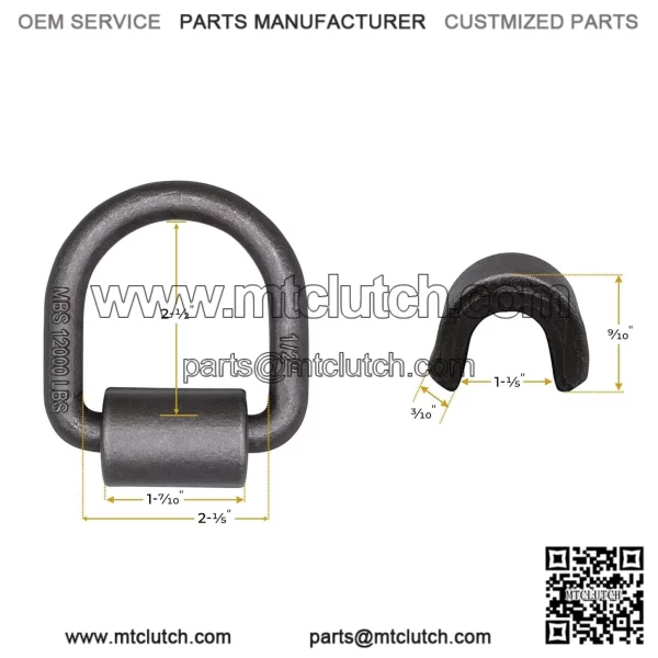 Heavy Duty Welded Forged D-Rings #8 Pack - Image 3