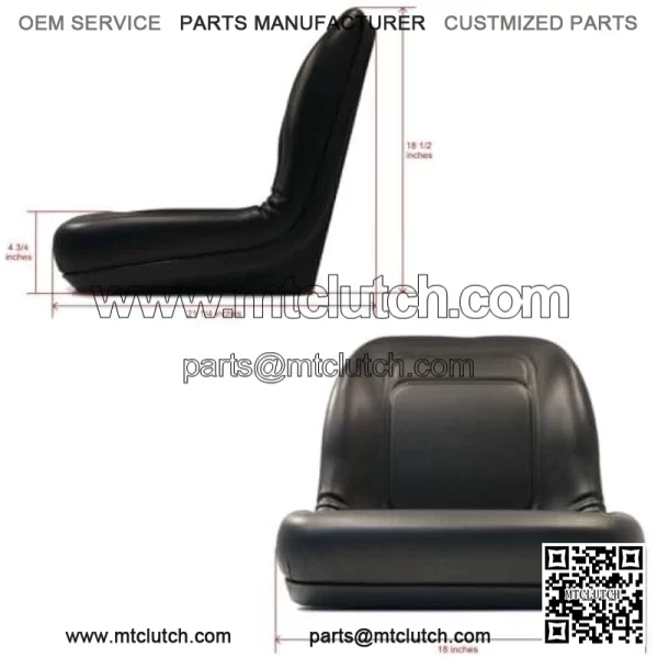 Black High Back Seat fits John Deere Gator CS, CX, 4x2 HPX, 4x4HPX,4x4 Trail HPX - Image 2