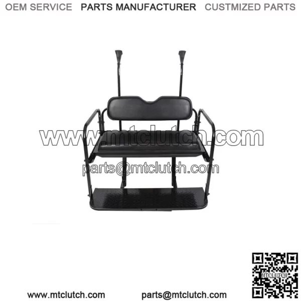 For Club Car Precedent Golf Cart Flip Rear Back Seat Kit *BLACK SEAT CUSHIONS*