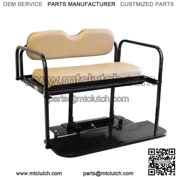 EZGO TXT Golf Cart Flip Folding Rear Seat Kit - Fits 1995 and Up - Tan