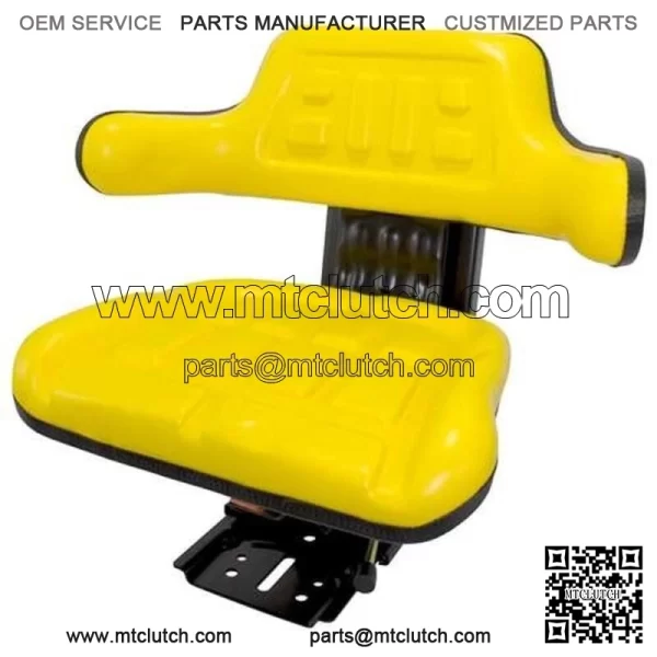 New Yellow Seat w/ Adj Angle Base Tracks/Suspen Fits John Deere Tractor