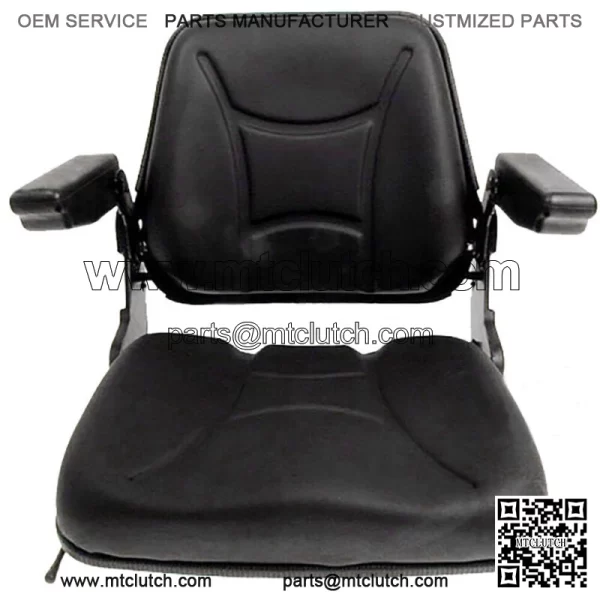 One New Universal Tractor Seat with Fold Down Back & Fold Up Arm Rests