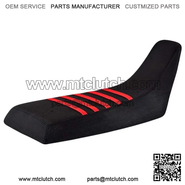 1986-1988 Honda FourTrax TRX 250 R QUAD Seat Cover BLACK w/ RED RIBS #205 For: Honda