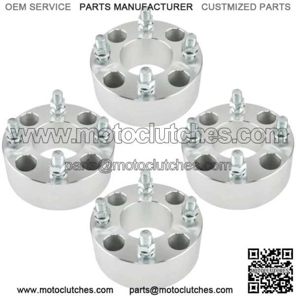 Wheel Spacers 2" 4x101.6mm Hub Bore 62mm Thread Size 1/2"x20 Silver 4Pcs