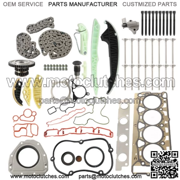 For 08-15 Audi VW 2.0 TSI Jetta Timing Chain Head Gasket Set Intake Exhaust Kit