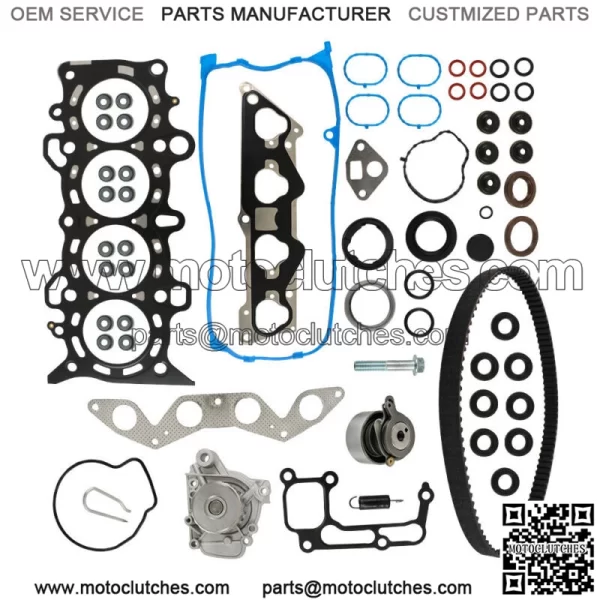 Head Gasket Set Timing Belt Water Pump Kit For 01-05 Honda Civic 1.7L SOHC D17A1