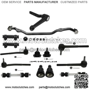 14 Pieces Suspension Kit Upper Lower Ball Joint Tie Rod Idler Arm Drag Link Adjusting Sleeves Fits Chevrolet Camaro 75-79/ Camaro V8 80-81 Fits Chevrolet Camaro/Camaro (Camaro V8 only)/