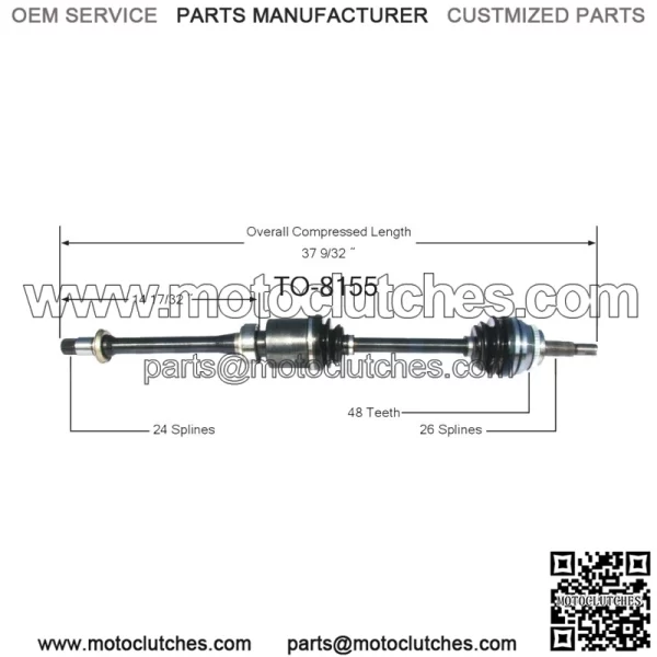 CV Joint Axle Shaft Assembly Front Passenger Right For Toyota RAV4 Scion TC C5 (For: Toyota)